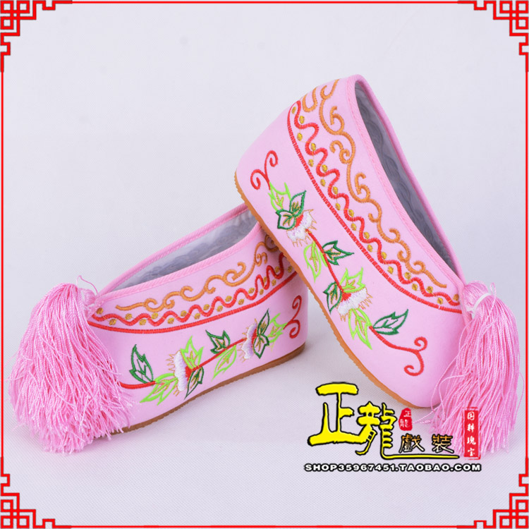 头屯河花旦鞋女绣花彩鞋 舒适款草花内高彩鞋