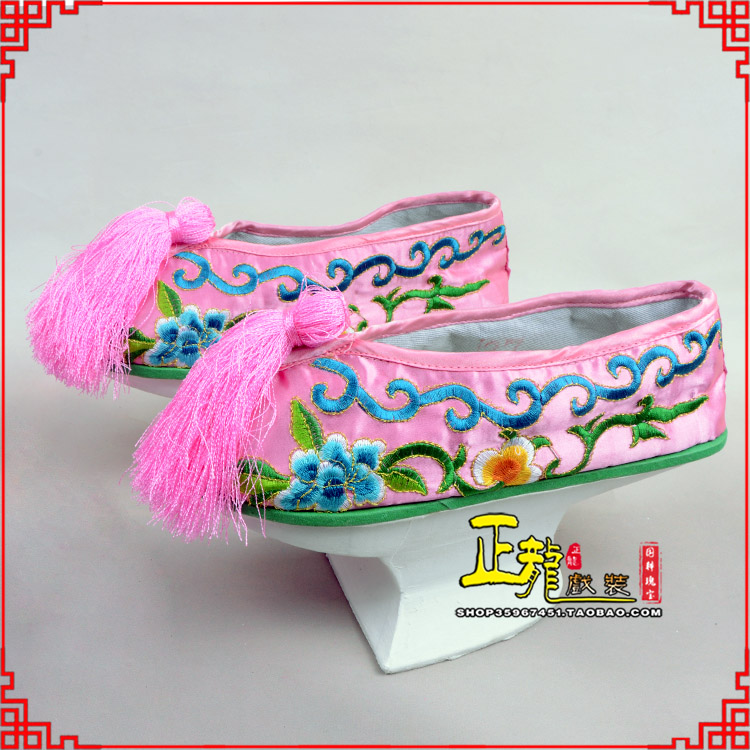 头屯河京越剧戏鞋花盆底清朝皇后贵妃宫女花盆底 旗鞋