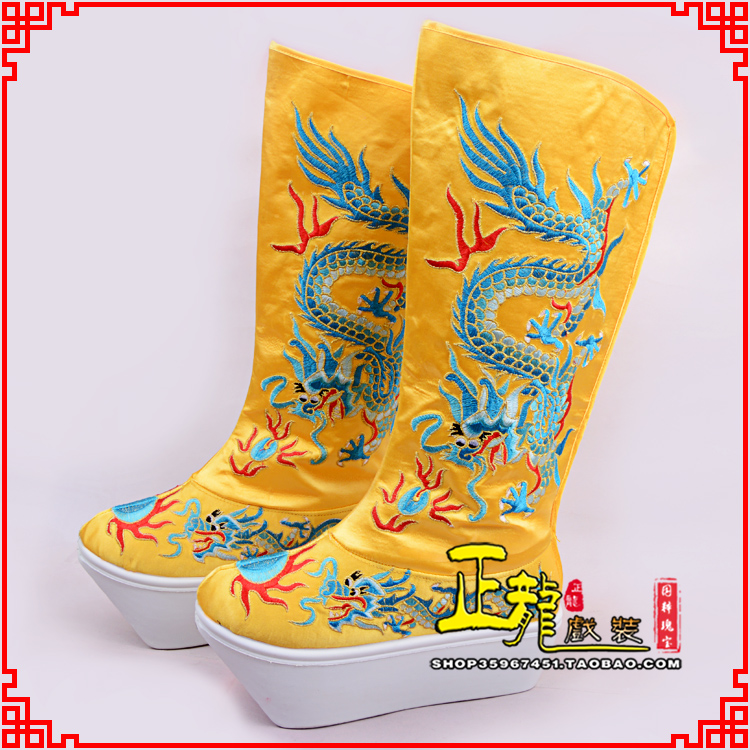 头屯河皇帝龙靴变脸靴绣龙靴子厚底官靴 好龙高靴