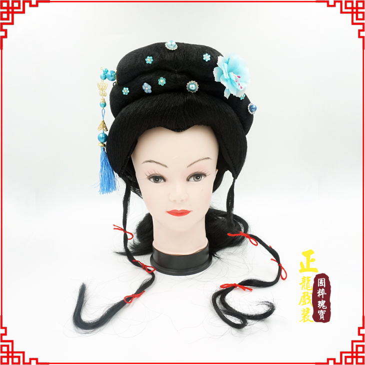 头屯河戏剧服装京剧越剧小旦花旦丫鬟假发 小姐头套